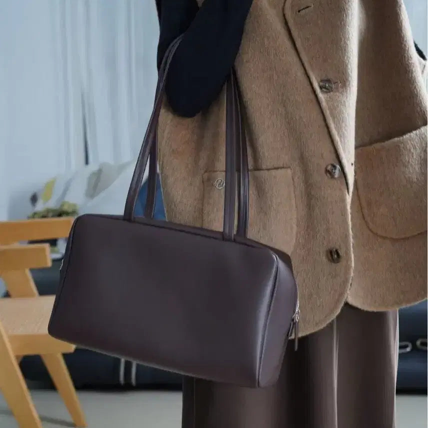 [BUNJANG] Astra Leather Tote Bag / 새상품 고급 여성가방 Astra 양가죽 토트백 딥브라운