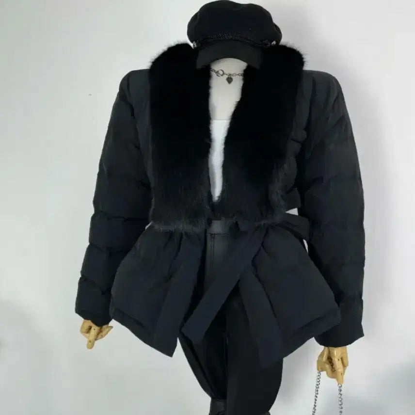 [BUNJANG] Fur Belt Padded Jacket / 퍼 벨트 패딩
