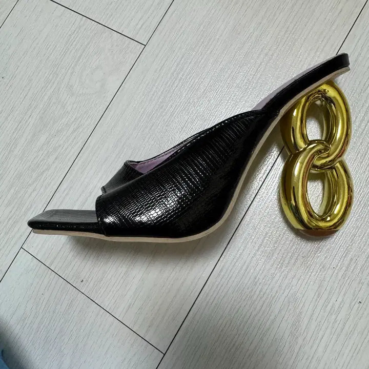 [BUNJANG] Gold Chain Style Heels / 골드체인급