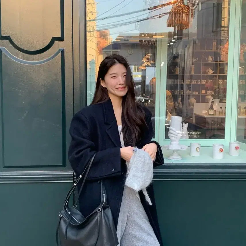 [BUNJANG] BaeMood Mars Long Coat Navy / 바이무드 마스 롱 코트 네이비