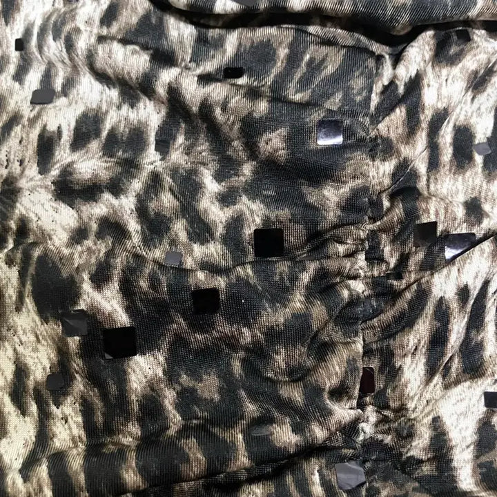 [BUNJANG] Leopard Glitter Tube Top / 레오파드 글리터 튜브탑