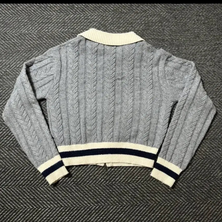 [BUNJANG] 8seconds M Cable Knit Two-Way Zip-Up Cardigan / 8seconds 에잇세컨즈 케이블 니트 투웨이 집업 가디건 (m)