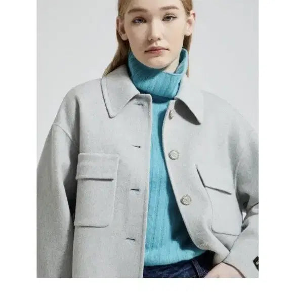 [BUNJANG] CLAP Light Gray Short Jacket / CC클랍 라이트 그레이 숏 자켓