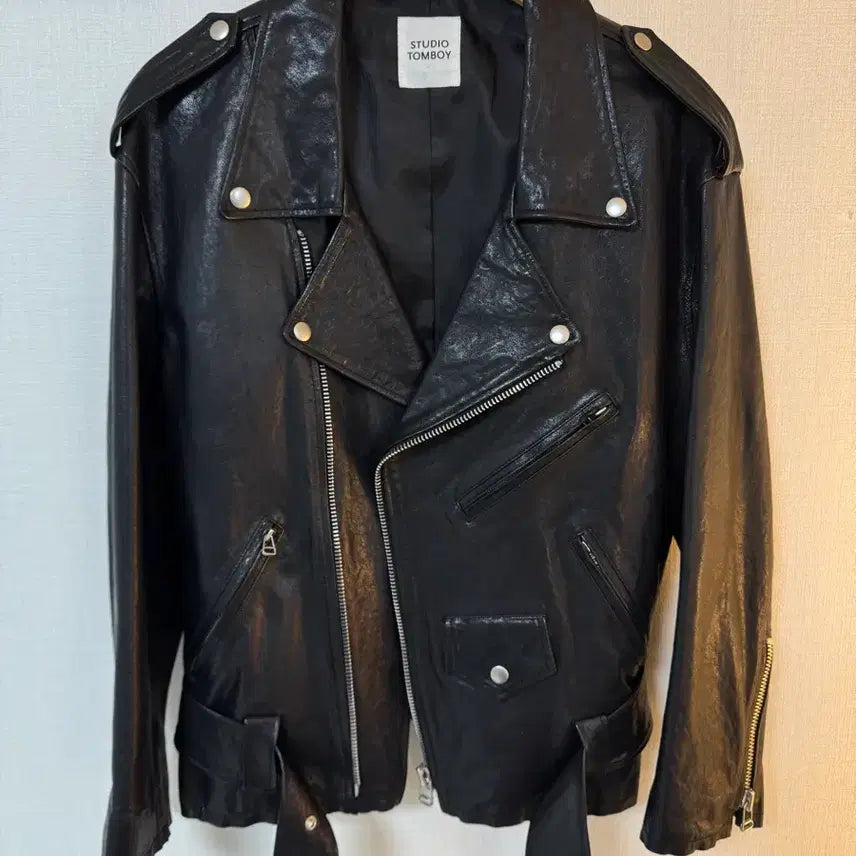[BUNJANG] Studio Tomboy Leather Jacket Black / [F]스튜디오 톰보이 양가죽 자켓 블랙