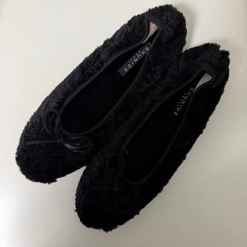 [BUNJANG] Winter Flat Shoes (260) / 새상품) 빅사이즈 뽀글이 리본 안감 퍼 겨울 플랫슈즈 260