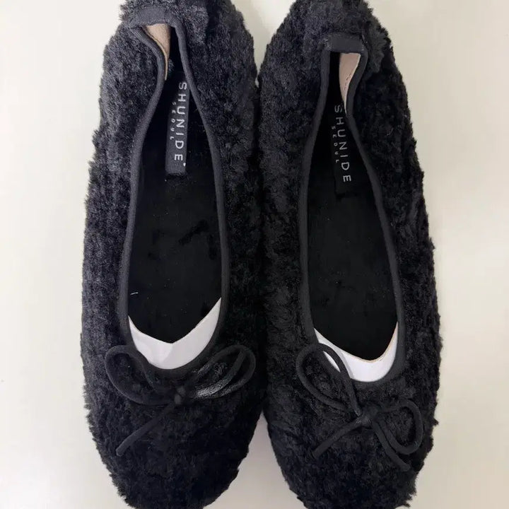 [BUNJANG] Winter Flat Shoes (260) / 새상품) 빅사이즈 뽀글이 리본 안감 퍼 겨울 플랫슈즈 260