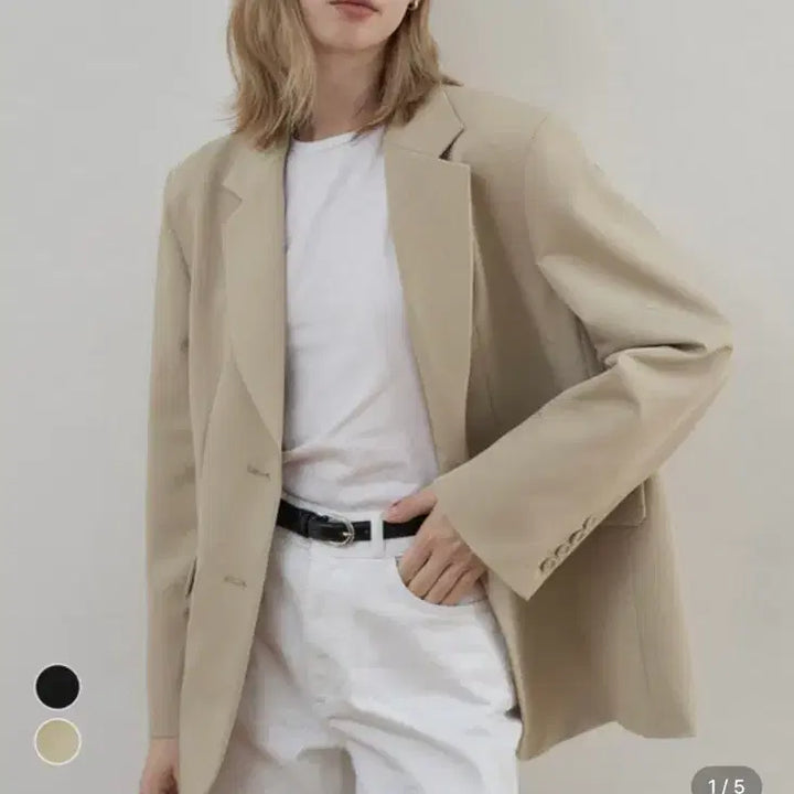 [BUNJANG] BASKICA Blazer Jacket Beige S / (정가 18.5만원) 바시카 싱글 블레이저 자켓 베이지 S