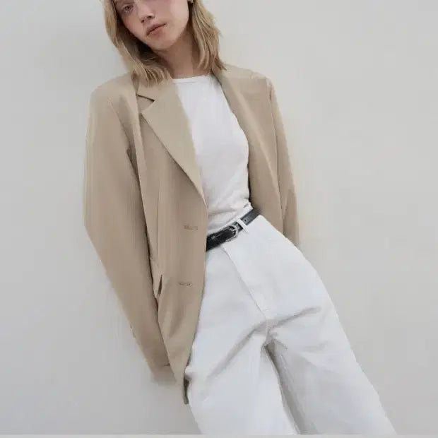 [BUNJANG] BASKICA Blazer Jacket Beige S / (정가 18.5만원) 바시카 싱글 블레이저 자켓 베이지 S