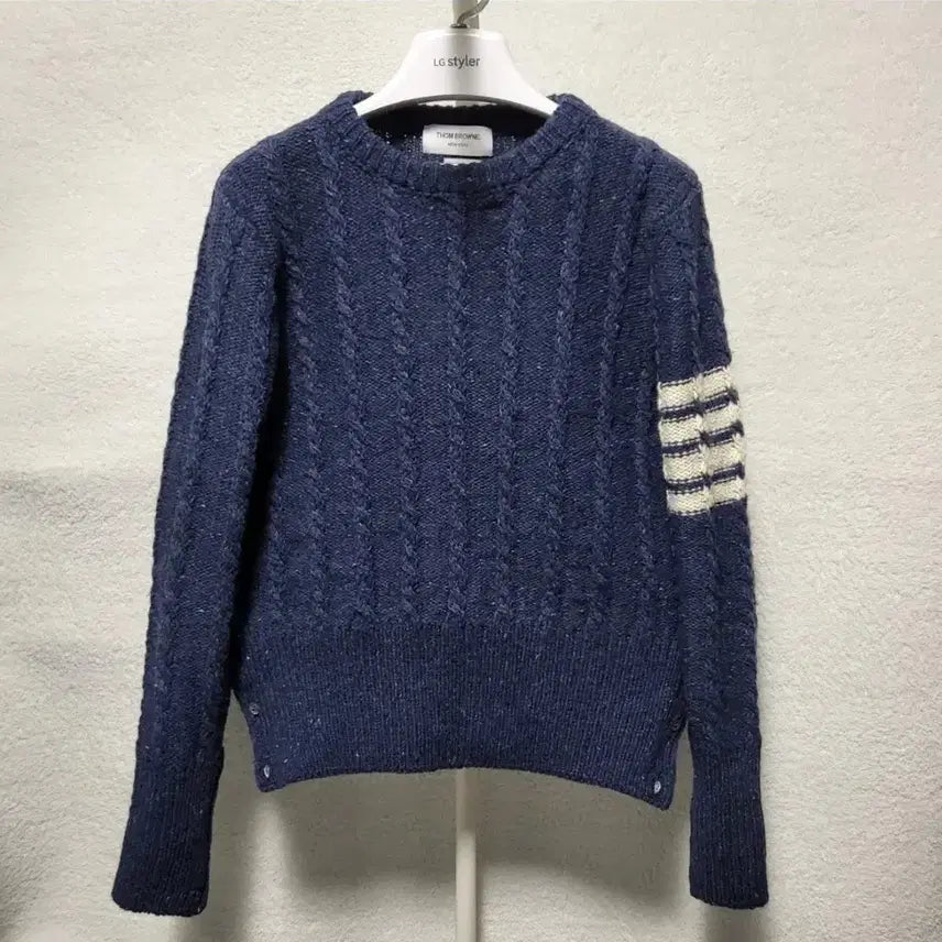 [BUNJANG] Thom Browne Donegal Cable Knit Sweater / [신형] 2 / 톰브라운 사선완장 도네갈 케이블 니트