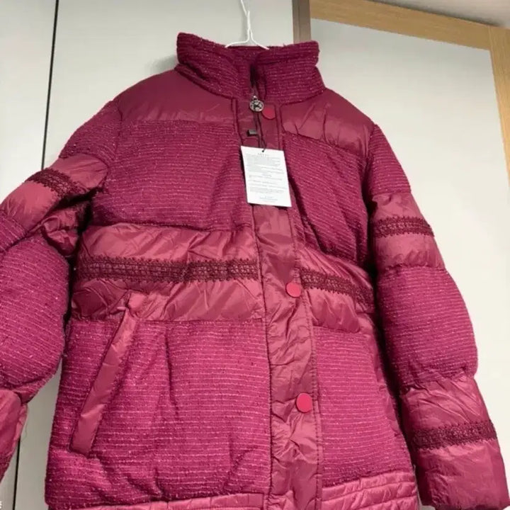 [BUNJANG] Designer Lace Embellished Padded Jacket / 새상품 디자이너 브랜드 레이스 장식 여성 패딩 점퍼 55사이즈