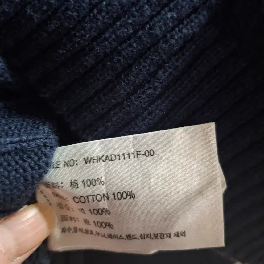 [BUNJANG] Who.A.U Navy Cable Knit Crop Top / [후아유]네이비 케이블 니트 크롭(컨디션상,M,면100%]