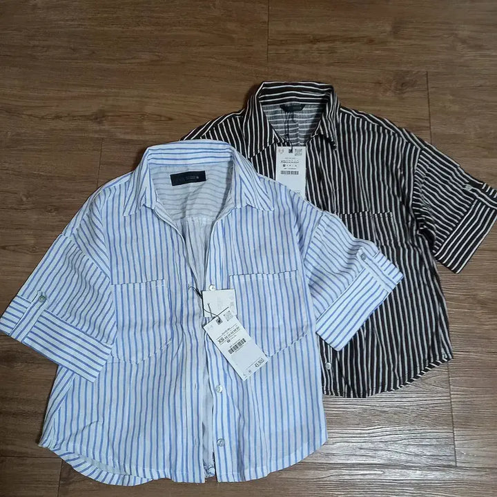 [BUNJANG] ZARA Crop Linen Shirt / 자라 크롭 리넨 셔츠 2개