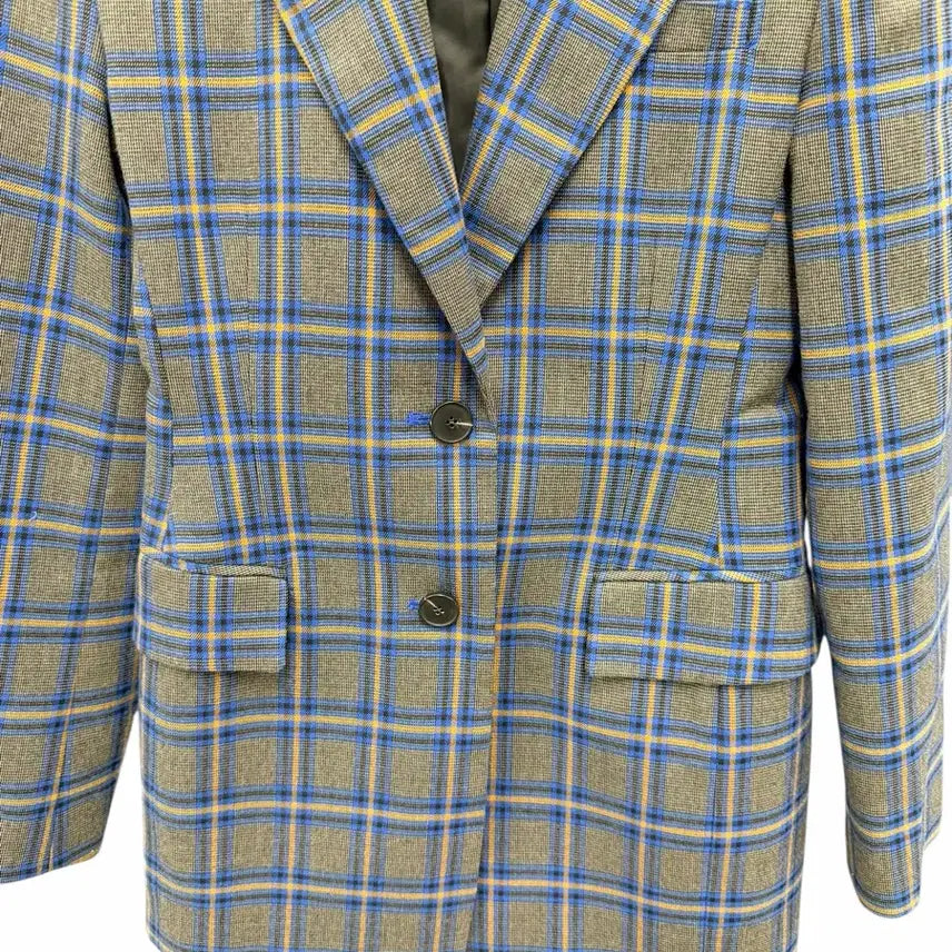 [BUNJANG] Plastic Island Checkered Blazer Jacket / 여성S/ 플라스틱아일랜드 체크무늬 정장 자켓
