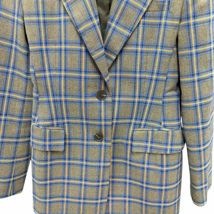 [BUNJANG] Plastic Island Checkered Blazer Jacket / 여성S/ 플라스틱아일랜드 체크무늬 정장 자켓