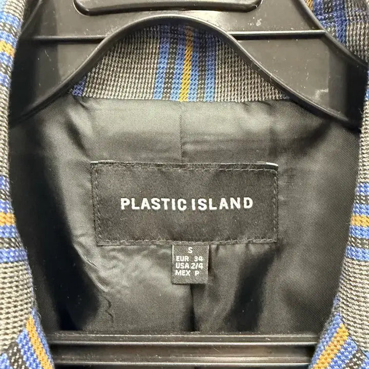 [BUNJANG] Plastic Island Checkered Blazer Jacket / 여성S/ 플라스틱아일랜드 체크무늬 정장 자켓