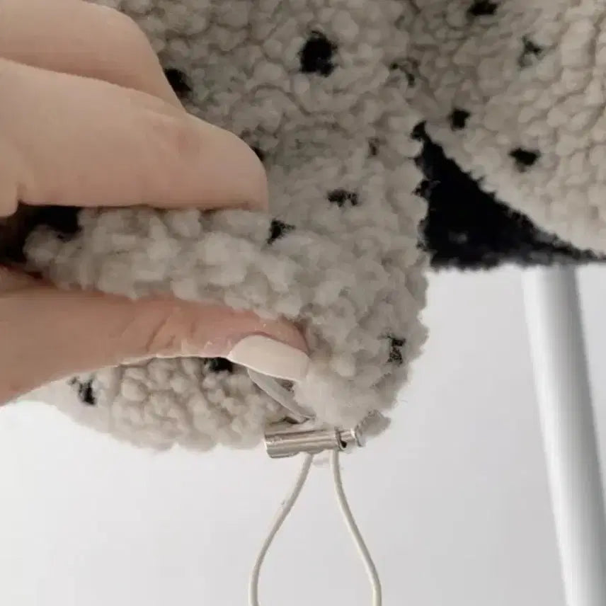 [BUNJANG] Dot Ivory Puffy Jacket / 도트 뽀글이 점퍼