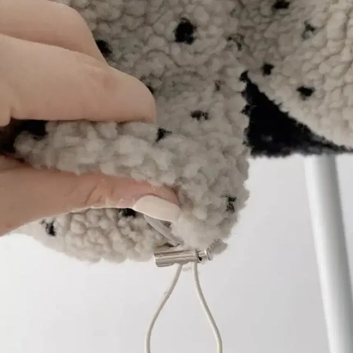 [BUNJANG] Dot Ivory Puffy Jacket / 도트 뽀글이 점퍼