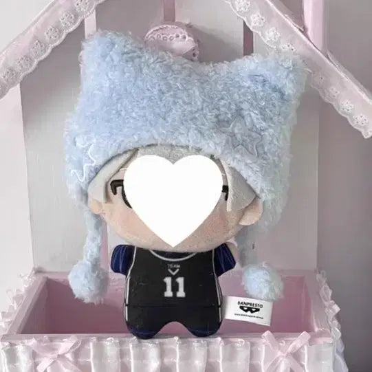 [BUNJANG] 10cm Doll Cat Beanie Hat / 10cm 인형 모자 고양이 비니 하늘색