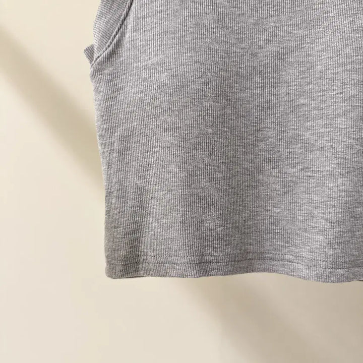 [BUNJANG] Slim Fit Ribbed Crop Top / [무료배송]  슬림핏 골지 크롭 캡내장 나시 (T4922)