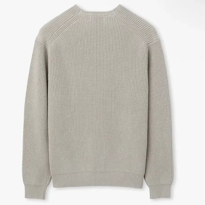 [BUNJANG] Fabregas Heavy Cotton V-Neck Knit Sweater / 파브레가 헤비 코튼 브이넥 니트 오트베이지 3사이즈