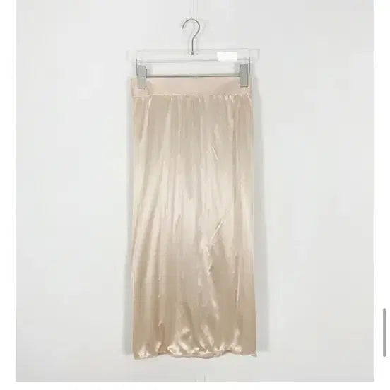 [BUNJANG] Beige Pearl Sheer Long Skirt / 베이지 펄 시스루 롱 스커트 새상품