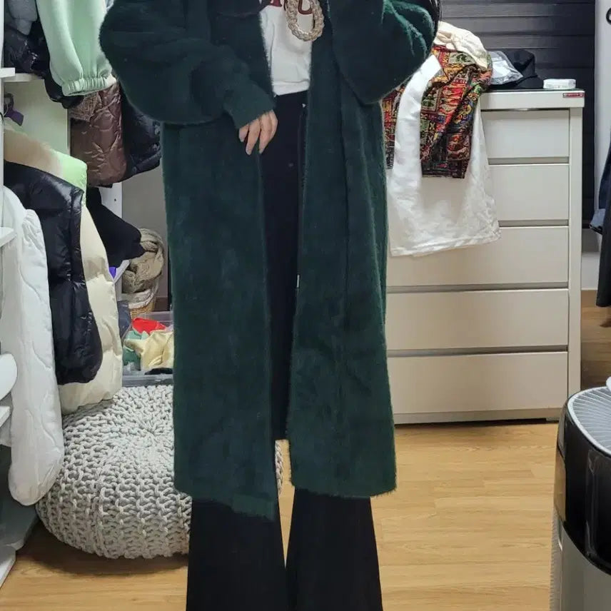 [BUNJANG] Emerald Green Fur Cardigan / (새상품)에메랄드 그린 퍼 가디건 79000원구매