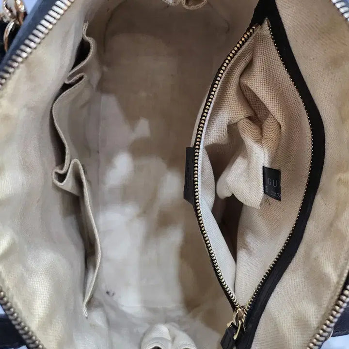 [BUNJANG] Gucci GG Logo Black Enamel Tote/Shoulder Bag / (정품)구찌 GG 로고 블랙 에나멜 토트백/숄더백