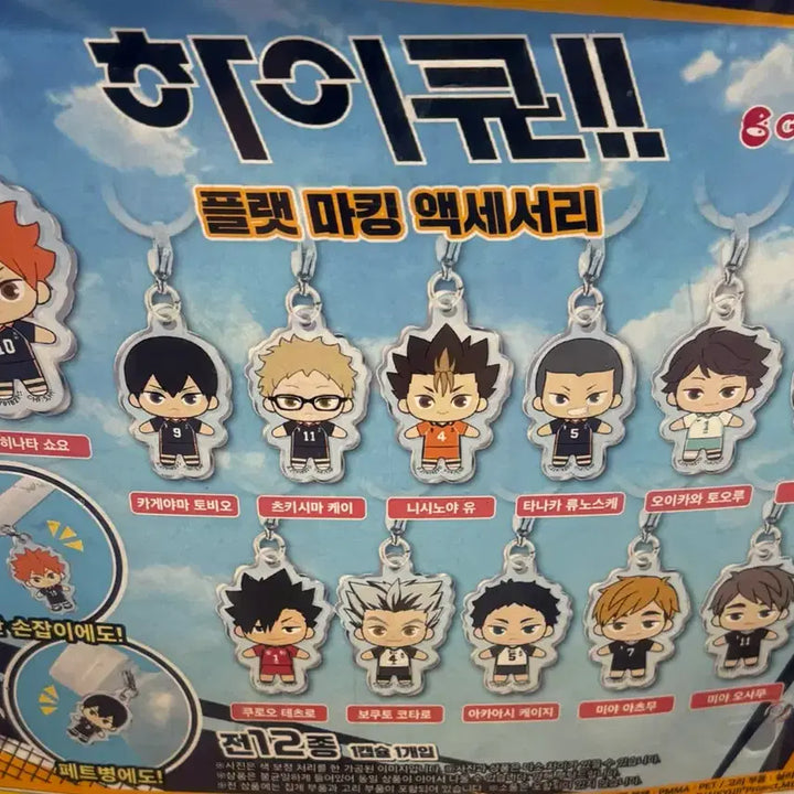 [BUNJANG] Haikyu Tsukishima Kei Flat Marking Accessory Gacha Keyring / 하이큐 츠키시마 케이 플랫 마킹 액세서리 가챠 키링