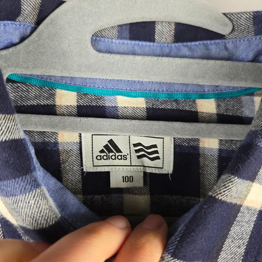 [BUNJANG] Adidas Women's Checkered Long Sleeve Shirt / [무료배송]아디다스 100 여성 체크 긴팔 셔츠