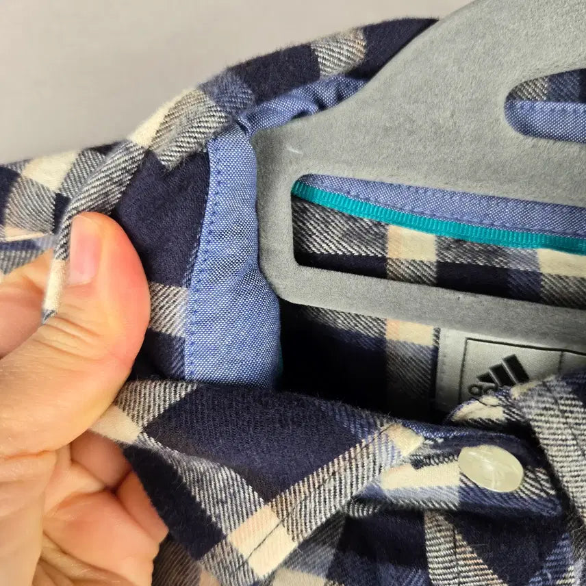 [BUNJANG] Adidas Women's Checkered Long Sleeve Shirt / [무료배송]아디다스 100 여성 체크 긴팔 셔츠