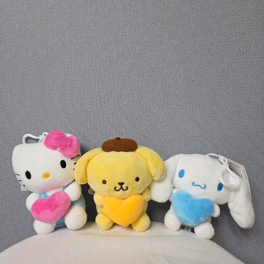 [BUNJANG] Sanrio Pompompurin Heart Doll Keyring / 산리오 폼폼푸린 하트 인형 키링 13cm 새상품