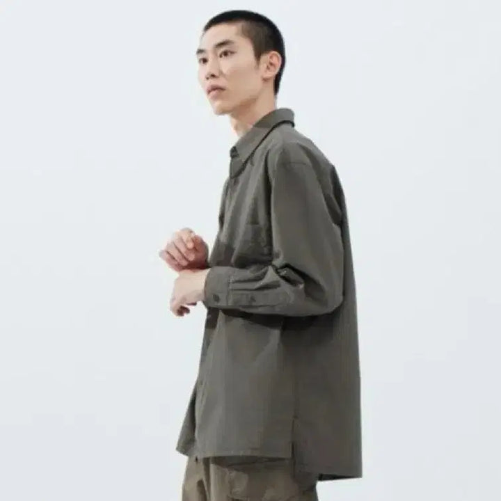 [BUNJANG] Uniqlo U Broad Oversized Shirt Khaki XL / 유니클로 u 브로드오버사이즈셔츠 카키 xl