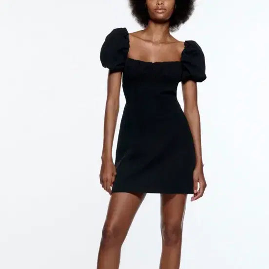 [BUNJANG] Zara Puff Square Mini Dress / 자라 퍼프 스퀘어 미니원피스