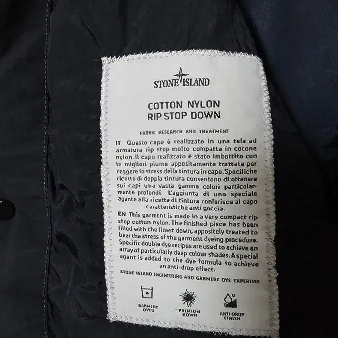 [BUNJANG] Stone Island Cotton Nylon Ripstop Down Padded Jacket / [M] 스톤아일랜드 코튼 나일론 립스탑 다운 패딩
