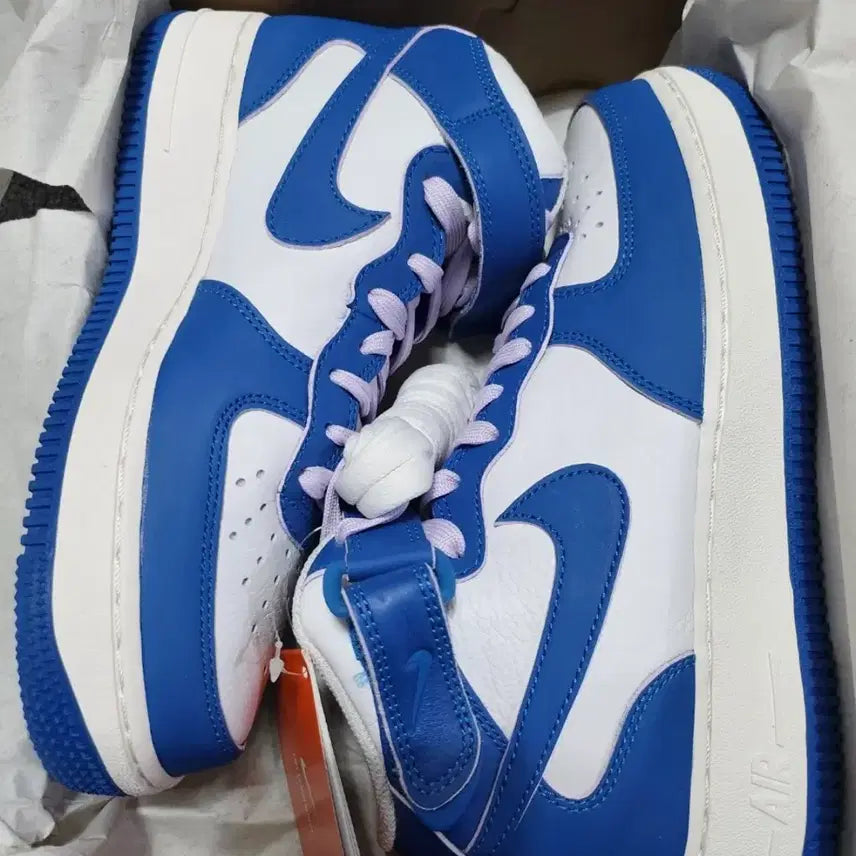 [BUNJANG] Nike Air Force 1 Mid Blue White / 나이키 에어포스1 미드 블루 화이트