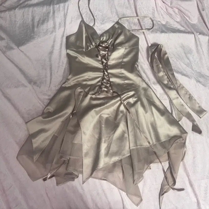 [BUNJANG] angelnumber555 Lace-up Dress / (택포)angelnumber555 엔절넘버555 레이스업 드레스