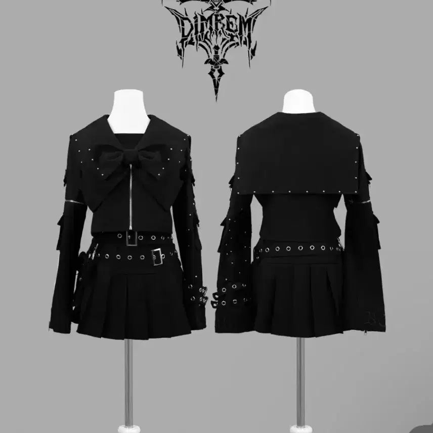 [BUNJANG] Dimmoire Reflem Collaboration Opium Sailor Set Up - Black / 딤모아르 레플렘 콜라보 오피움 초세일러 셋업 블랙 지뢰계 교판
