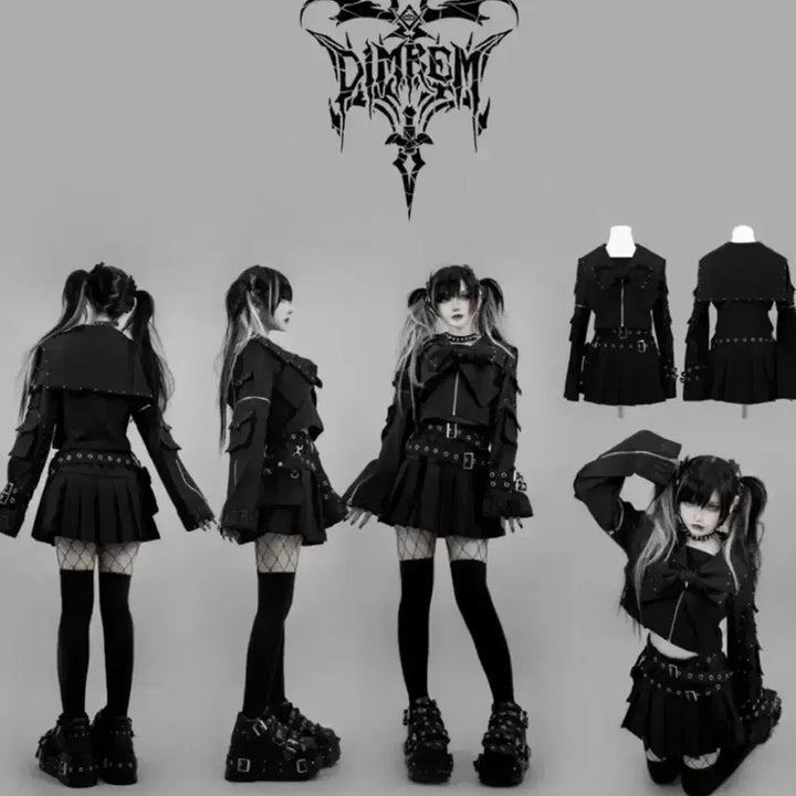 [BUNJANG] Dimmoire Reflem Collaboration Opium Sailor Set Up - Black / 딤모아르 레플렘 콜라보 오피움 초세일러 셋업 블랙 지뢰계 교판