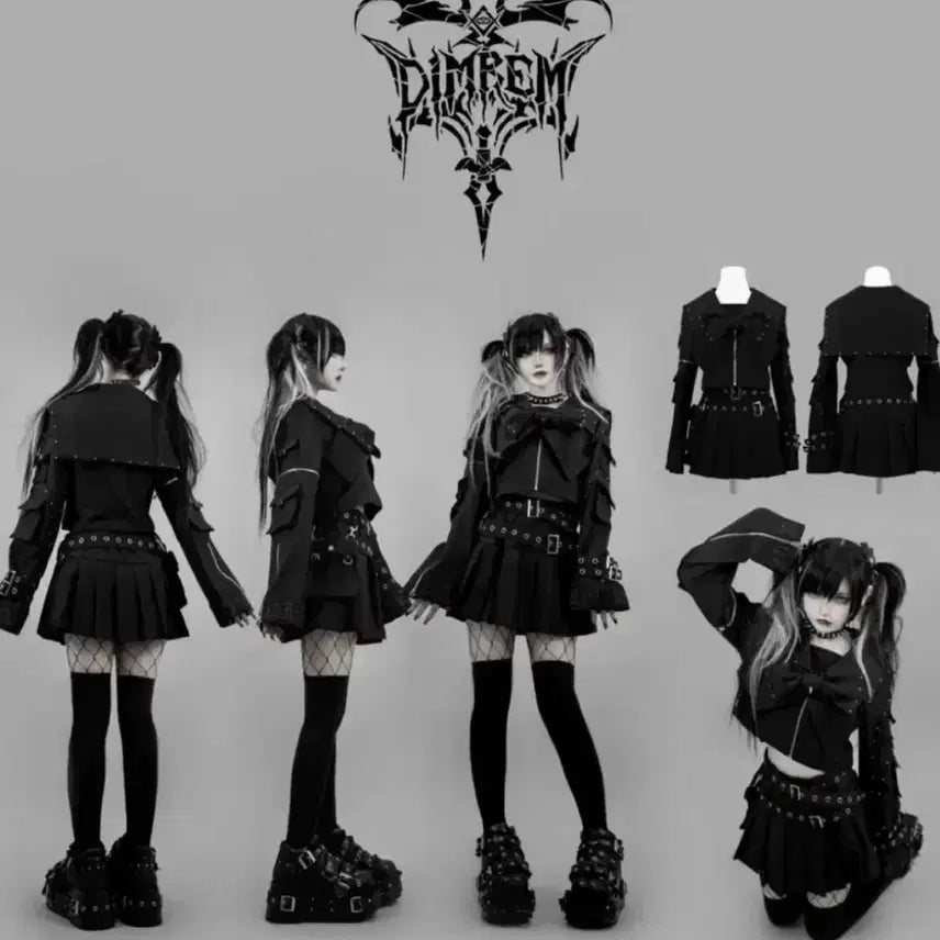 [BUNJANG] Dimmoire Reflem Collaboration Opium Sailor Set Up - Black / 딤모아르 레플렘 콜라보 오피움 초세일러 셋업 블랙 지뢰계 교판