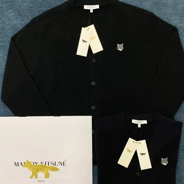 [BUNJANG] Maison Kitsune Bold Fox Head V-Neck Cardigan Sealed / [QR/유럽부티크정품] 메종키츠네 볼드 폭스헤드 브이넥 가디건 미개봉 새