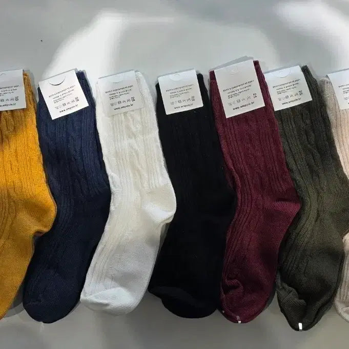 [BUNJANG] Knit Cable-Knit Socks / 겨울 꽈베기 니트 양말