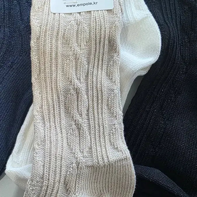 [BUNJANG] Knit Cable-Knit Socks / 겨울 꽈베기 니트 양말