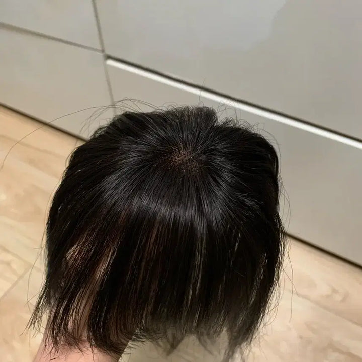 [BUNJANG] Black Human Hair-like Top Hairpiece / 정수리 부분 가발
