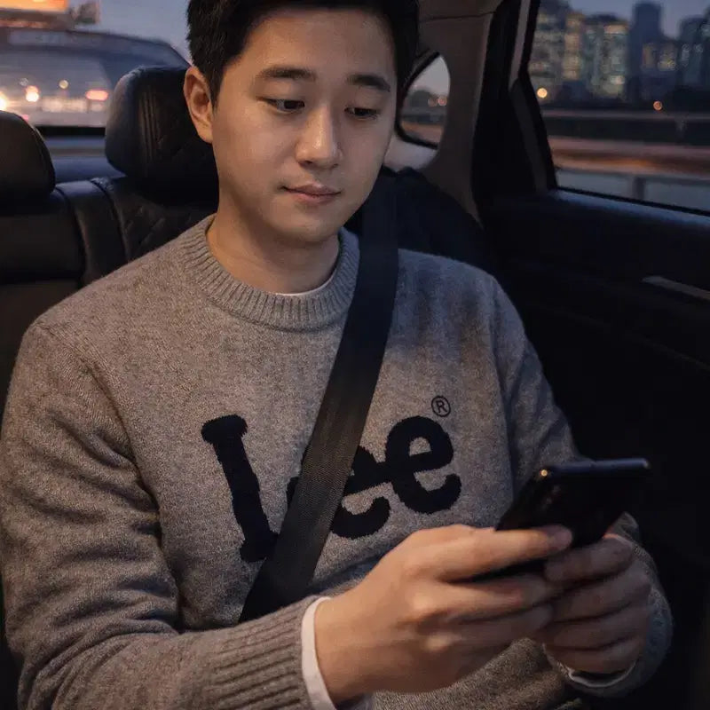 [BUNJANG] Lee Twitch Logo Round Knit / [남여공용-95]Lee 리 빅 트위치 로고 라운드니트