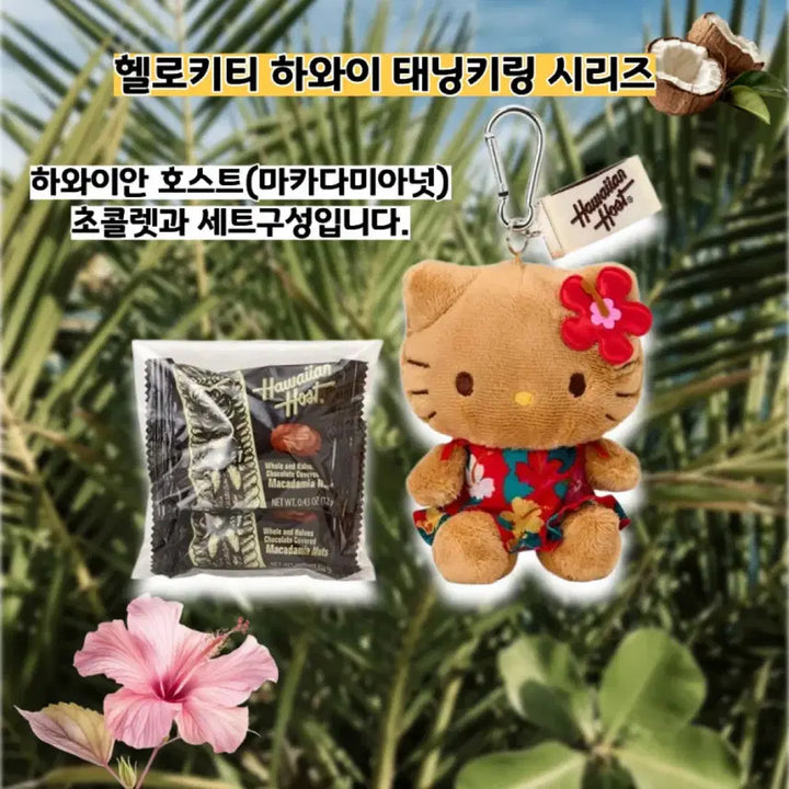 [BUNJANG] Sanrio Hawaii Tanning Character Keyring + Chocolate Set / 일본정품)산리오 하와이 태닝 키링 + 초콜릿 세트(바로배송)
