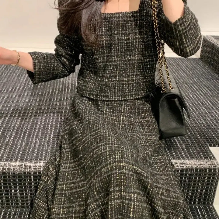 [BUNJANG] Vicinie Velvet Tweed Set (New) / 바이씨니 벨쥬트위드셋업(새상품)