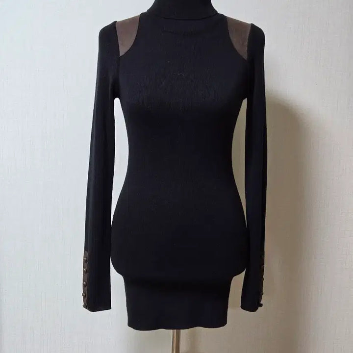 [BUNJANG] Black Turtleneck Mini Dress / 폴라 터블넥  원피스 블랙