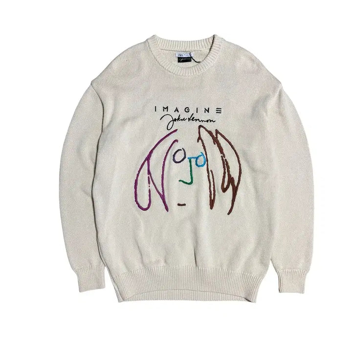 [BUNJANG] Zara John Lennon Imagine Knit Sweater / [L] 자라 존 레논 이매진 니트 스웨터