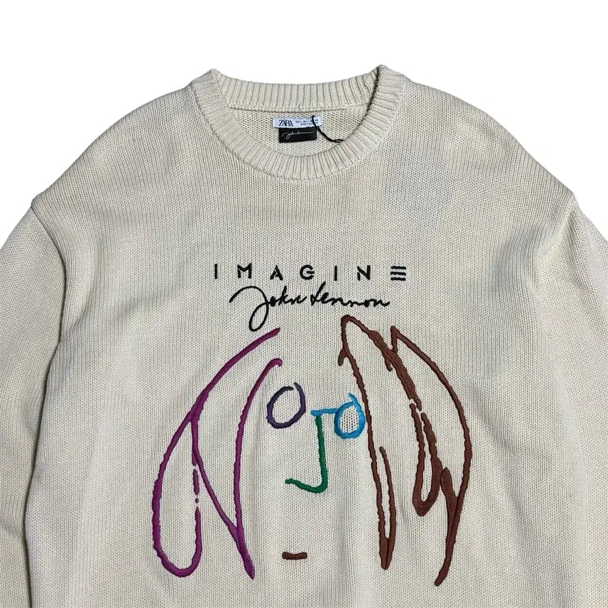 [BUNJANG] Zara John Lennon Imagine Knit Sweater / [L] 자라 존 레논 이매진 니트 스웨터