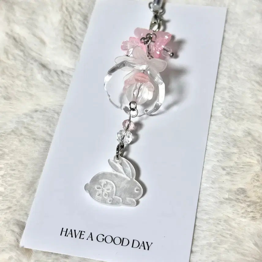 [BUNJANG] NewJeans Haerin Beaded Keyring / 토끼 후우링 비즈키링